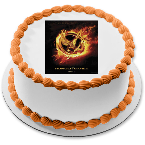 The Hunger Games Movie Poster May the Odds Be Ever In Your Favor Edible Cake Topper Image ABPID28018 Online now