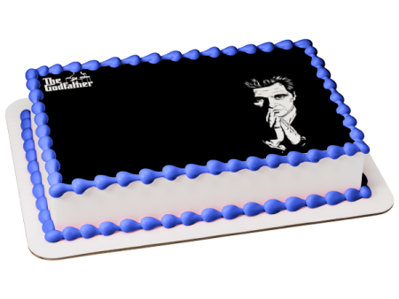 The Godfather Michael Corleone Black and White Edible Cake Topper Image ABPID27133 Cheap