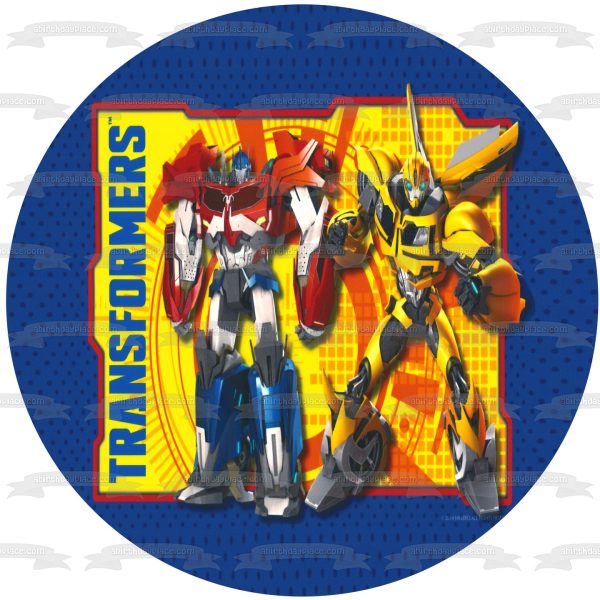 Transformers Bumblebee Optimus Prime Edible Cake Topper Image ABPID49712 For Cheap