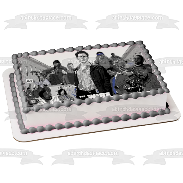 The Wire Omar Little Jimmy McNulty Marlo Stanfield Stringer Bell Bodie Broadus Tommy Carcetti Kima Greggs Black and White Edible Cake Topper Image ABPID27094 Hot on Sale