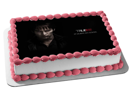 True Blood Bill Compton It Hurts so Good Black Background Edible Cake Topper Image ABPID27006 Online Sale