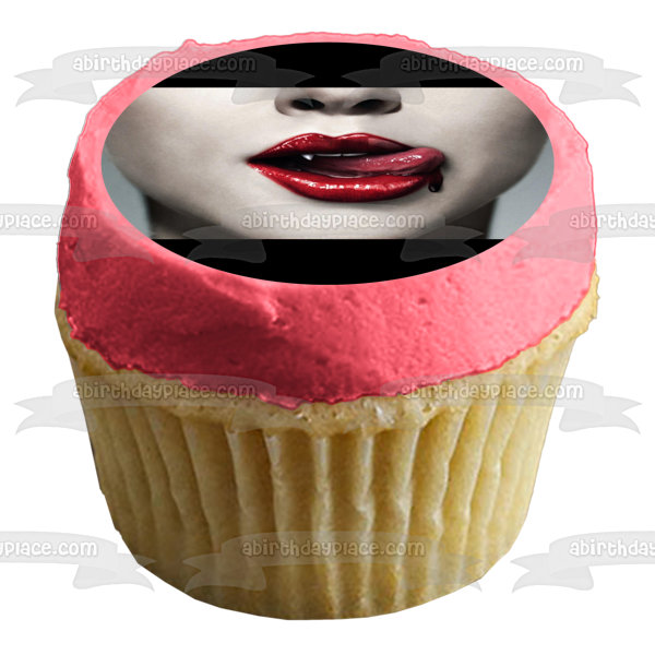 True Blood Season One Cover Fangs Licking Blood Edible Cake Topper Image ABPID27007 Cheap