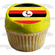 Uganda Country Flag Red Black Yellow Stripes Edible Cake Topper Image ABPID27456 Discount