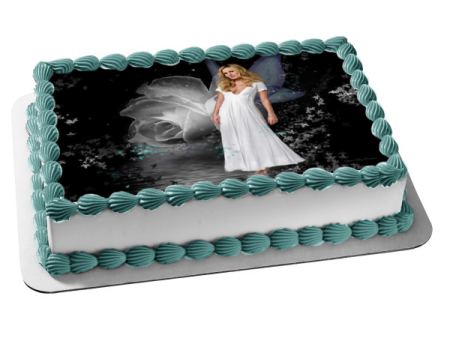 True Blood Sookie White Fairy Wings White Rose Edible Cake Topper Image ABPID27005 Sale