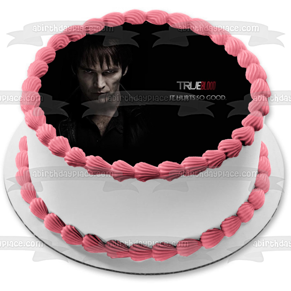 True Blood Bill Compton It Hurts so Good Black Background Edible Cake Topper Image ABPID27006 Online Sale