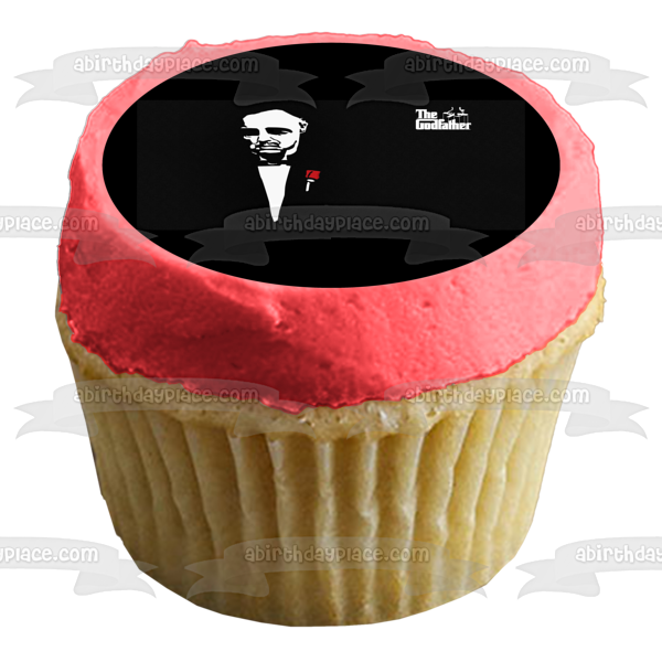 The Godfather Vito Corleone Black and White Red Rose Edible Cake Topper Image ABPID27131 For Sale