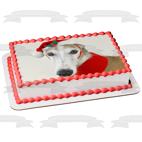 Holiday Spirit Hound Edible Cake Topper Image ABPID50458 Online