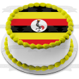 Uganda Country Flag Red Black Yellow Stripes Edible Cake Topper Image ABPID27456 Discount