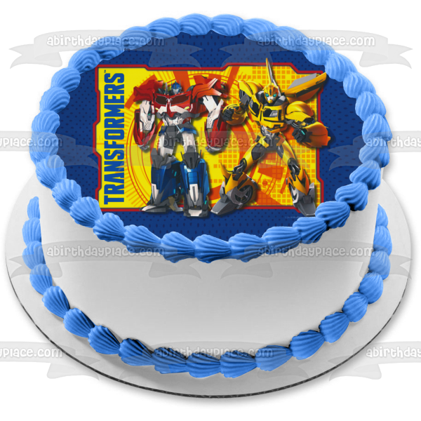 Transformers Bumblebee Optimus Prime Edible Cake Topper Image ABPID49712 For Cheap