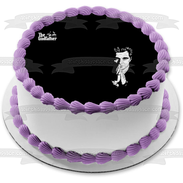 The Godfather Michael Corleone Black and White Edible Cake Topper Image ABPID27133 Cheap