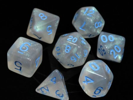 7 Piece RPG Set - Glacial Moonstone with Blue For Sale