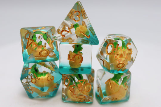 Green Dragon Hatchling RPG Dice Set Hot on Sale