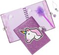 Unicorn Glitter Locking Journal Cheap