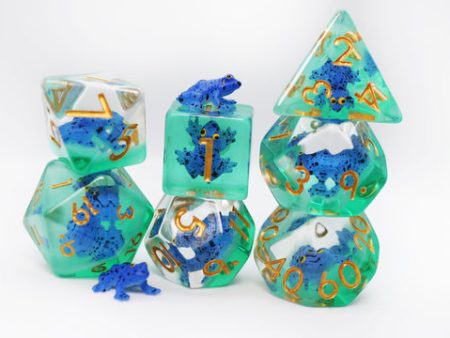 Dark Blue Frog RPG Dice Set Hot on Sale