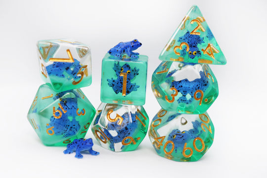 Dark Blue Frog RPG Dice Set Hot on Sale