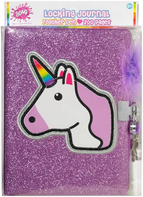 Unicorn Glitter Locking Journal Cheap