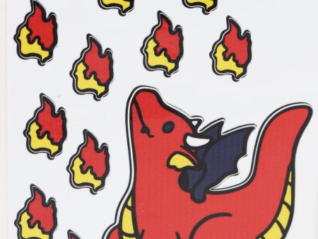 Dragon nd Flames Sticker Sheet For Sale